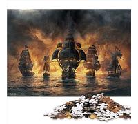 1000Piece Jigsaw Pirate fleet Jigsaw Puzzles for Adults Wooden Jigsaw Interesting Stress Reduction Jigsaw Puzzles (Size 50x75cm)
