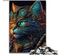 1000Piece Jigsaw Psychedelic Cat Warrior Jigsaw Puzzle 1000Pieces for Birthdays, Holidays, Space Party Decorations (Size 50x75 cm)