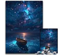 1000Piece Jigsaw Puzzle A Silent Journey Under The Starry Night Wooden Jigsaw Puzzles for Adults for Teenagers & Teens Ideal Birthday 1000 PCS(75x50cm)