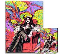 1000Piece Jigsaw Puzzle Abstract Demon Queen Paper Jigsaw Puzzles for Adults Perfect for Christmas Halloween Easter New Year 1000 PCS(38x26cm)