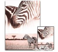 1000Piece Jigsaw Puzzle African Wild Zebra Savanna Wooden Jigsaw Puzzles for Adults Perfect for Christmas Halloween Easter New Year 1000 PCS(75x50cm)
