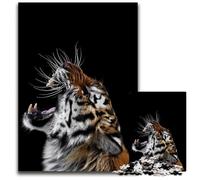 1000Piece Jigsaw Puzzle Angry Wild Tiger Poster Challenging Puzzles Educational Activity for Cognitive Skills Cognitive Skill Improvement 1000 PCS(75x50cm)