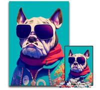 1000Piece Jigsaw Puzzle Animal Portrait Bull Dog Impossible Jigsaw Puzzles for Adults Brain Challenge for Teenagers & Home Decor 1000 PCS(75x50cm)