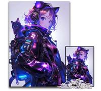1000Piece Jigsaw Puzzle Anime Girl Cat Challenging Puzzles for Holidays Birthdays And Family Game Nights 1000 PCS(38x26cm)