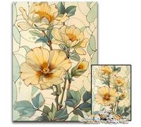 1000Piece Jigsaw Puzzle Art Nouveau Yellow Flowers Challenging Puzzles for Holidays Birthdays And Family Game Nights 1000 PCS(38x26cm)