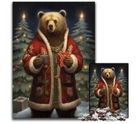 1000Piece Jigsaw Puzzle Bear Gift Xmas Puzzles for Adults Brain Challenge Gift Educational Activity for Teenagers 1000 PCS(38x26cm)