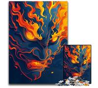 1000Piece Jigsaw Puzzle Burning Yokai Oni Puzzles for Adults Brain Challenge Gift Educational Activity for Teenagers 1000 PCS(38x26cm)