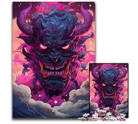 1000Piece Jigsaw Puzzle Demon Oni Mask Challenging Puzzles Perfect for Halloween Christmas Birthday Gift 1000 PCS(38x26cm)
