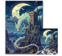 1000Piece Jigsaw Puzzle Dragon Guardian of The Castle Impossible Jigsaw Puzzles for Adults for Home Decor Brain Training 1000 PCS(75x50cm)