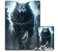 1000Piece Jigsaw Puzzle Fenrir The Mythical Wolf() Puzzles for Adults Birthday Gift Idea Challenging Brain Teaser Game 1000 PCS(38x26cm)