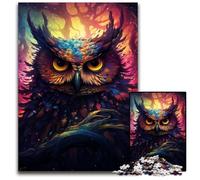 1000Piece Jigsaw Puzzle Future Colorful Psychedelic Owl Puzzles for Adults Ideal for Lover Perfect Christmas New Year Valentine's Gift 1000 PCS(75x50cm)