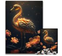 1000Piece Jigsaw Puzzle Golden Flamingo Puzzles for Adults Birthday Gift Idea Challenging Brain Teaser Game 1000 PCS(38x26cm)