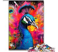 1000Piece Jigsaw Puzzle Peacock Graffiti Painting Impossible Jigsaw Puzzles for Adults Family Bonding Activity, Unique Gift for Holidays & Birthdays (Size 50x75 cm)