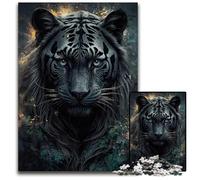 1000Piece Jigsaw Puzzle Portrait of A Black Tiger paper Jigsaw for Teenagers Couples And Friends for Birthdays Christmas 1000 PCS(38x26cm)