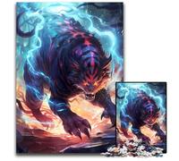 1000Piece Jigsaw Puzzle Powerful Lightning Tiger Challenging Puzzles Perfect for Family Fun Party Games Birthday Party Favors 1000 PCS(75x50cm)