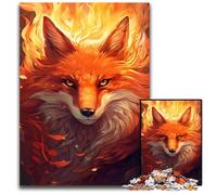 1000Piece Jigsaw Puzzle Red Fox Mysterious Wooden Jigsaw for Teenagers Couples And Friends for Birthdays Christmas 1000 PCS(75x50cm)