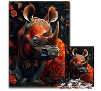 1000Piece Jigsaw Puzzle Rhino My Funny Friend Wooden Jigsaw for Teenagers Couples And Friends for Birthdays Christmas 1000 PCS(75x50cm)