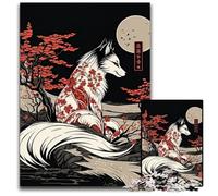 1000Piece Jigsaw Puzzle The Fox Japanese Wooden Puzzles for Teenagers Family Fun DIY Brain Teaser Game Gift 1000 PCS(75x50cm)