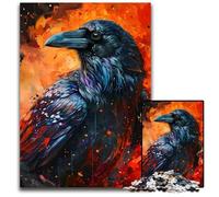 1000Piece Jigsaw Puzzle The Raven In Flames14b Challenging Puzzles Perfect for Halloween Christmas Birthday Gift 1000 PCS(75x50cm)