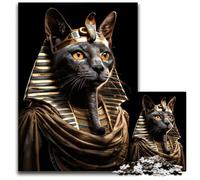 1000Piece Jigsaw Puzzle Tutankhamun Cat Challenging Puzzles Perfect for Halloween Christmas Birthday Gift 1000 PCS(38x26cm)