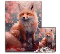 1000Piece Jigsaw Puzzle Wolf Cherry Blossom Puzzles for Adults Brain Challenge Gift Educational Activity for Teenagers 1000 PCS(75x50cm)