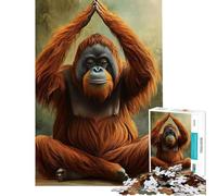 1000piece Jigsaw Puzzles A Serene Orangutan Quiet Focus Hand Play Toy Secure Fit for Longlasting Display Creative Gifts for Home Decor (Size 50x75cm)