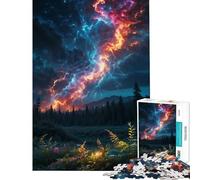 1000piece Jigsaw Puzzles A Storm Rages Above A Lush Quiet Focus Hand Play Toy Secure Fit for Longlasting Display Creative Gifts for Home Decor (Size 38x26cm)