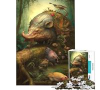 1000piece Jigsaw Puzzles A Surreal Giant Forest Hog Quiet Focus Hand Play Toy Secure Fit for Longlasting Display Creative Gifts for Home Decor (Size 38x52cm)
