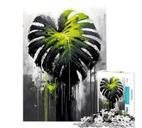 1000piece Jigsaw Puzzles Abstract Monstera Plant Quiet Focus Hand Play Toy Secure Fit for Longlasting Display Creative Gifts for Home Decor (Size 38x52cm)