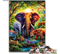 1000Piece Jigsaw Puzzles for Adults Art Elephant JigsawPuzzle 1000Pieces for Adults for Holidays & Birthdays (Size 50x75 cm)