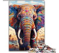 1000Piece Jigsaw Puzzles for Adults Colorful Art Elephant JigsawPuzzle 1000Pieces for Adults for Holidays & Birthdays (Size 50x75 cm)