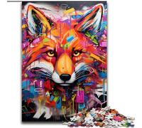 1000Piece Jigsaw Puzzles for Adults Fox Graffiti JigsawPuzzle 1000Pieces for Adults for Holidays & Birthdays (Size 50x75 cm)