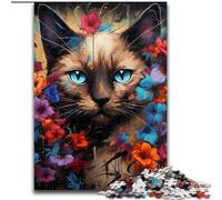 1000Piece Jigsaw Puzzles for Adults Siamese Cat Jigsaws 1000Pieces for Adults Educational Games Beautiful Decoration (Size 26x38 cm)