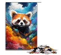 1000Piece Jigsaw Red Panda And Butterfly by of Coloured Puzzles Wooden Puzzles Educational Games Home Decoration 75x50cm
