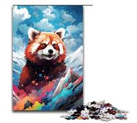 1000Piece Jigsaw Red Panda And Butterfly by of Coloured Puzzles Wooden Puzzles Educational Games Home Decoration 75x50cm