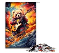 1000Piece Jigsaw Red Panda Playing Guitar by of Thick Colour Puzzles Wooden Puzzles Educational Games Home Decoration 75x50cm