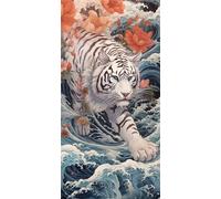 1000piece paper puzzle art white tiger children's canvas painting suitable for wall decoration home office decoration 52x38cm