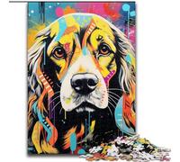 1000Piece Puzzle Cocker Spaniel Graffiti Impossible Jigsaw Puzzles for Adults for Birthdays, Holidays, And Special Occasions (Size 26x38 cm)
