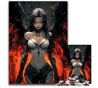 1000Piece Puzzle Dark Angel with Crimson Wings Impossible Jigsaw Puzzles for Adults Brain Teaser Game Interactive Family Game Suitable for Ages 14 1000 PCS(38x26cm)