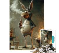 1000piece Puzzle for Adults Donkey with A Beer Educational Challenge Presents for Women Handson Game for Ages 14 And over (38X52cm)
