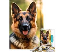 1000piece Puzzle for Adults German Shepherd Dog Nature Educational Challenge Presents for Women Handson Game for Ages 14 And over (38X26cm)
