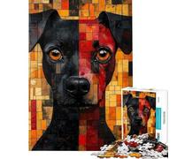 1000piece Puzzle for Teenagers Abstract Mosaic Dog Art Peaceful Focus Building Play Soft Touch Smooth Finish Ideal Present for Art Lovers (Size 50x75cm)
