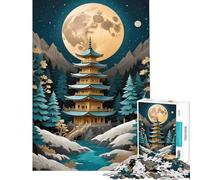 1000piece Puzzle for Teenagers Abstract Nature Japan Peaceful Focus Building Play Soft Touch Smooth Finish Ideal Present for Art Lovers (Size 38x52cm)