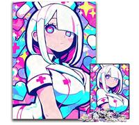 1000Piece Puzzle Kawaii Anime Nurse Impossible Jigsaw Puzzles for Adults Brain Teaser Game Interactive Family Game Suitable for Ages 14 1000 PCS(75x50cm)
