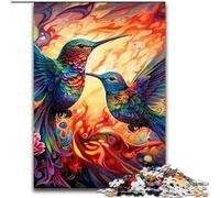 1000Piece Puzzle Two Colorful Hummingbirds Impossible Jigsaw Puzzles for Adults for Birthdays, Holidays, And Special Occasions (Size 50x75 cm)
