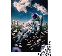 1000Pieces Jigsaw Astronaut And Flower Square Puzzles for Adults & Wooden Puzzles Home Decoration Puzzle 1000pcs (75x50cm)