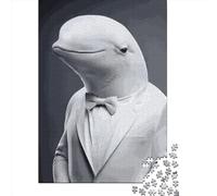 1000Pieces Jigsaw Beluga Portrait Square Puzzles for Adults & Wooden Puzzles Home Decoration Puzzle 1000pcs (75x50cm)