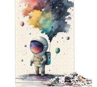 1000Pieces Jigsaw Cute Astronaut Dreams Square Puzzles for Adults & Wooden Puzzles Home Decoration Puzzle 1000pcs (75x50cm)