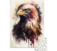 1000Pieces Jigsaw Eagle Watercolor Square Puzzles for Adults & Wooden Puzzles Home Decoration Puzzle 1000pcs (75x50cm)