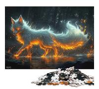 1000Pieces Jigsaw Fiery Fox Poster, Picture, Metal Print, Paint by Alainai Square Puzzles for Adults & Wooden Puzzles Home Decoration Puzzle 1000pcs (75x50cm)